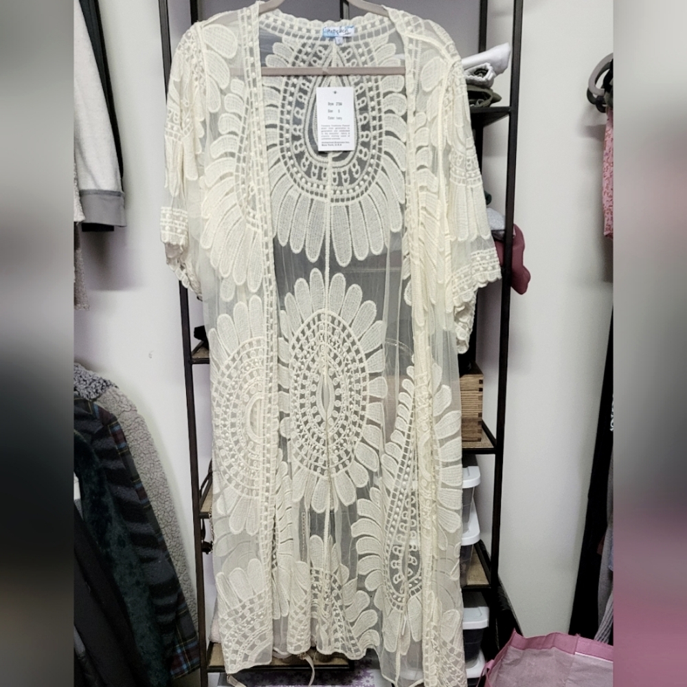 Crochet lace cardigan